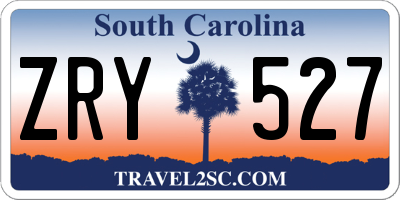SC license plate ZRY527
