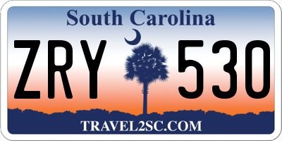 SC license plate ZRY530