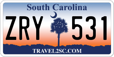 SC license plate ZRY531