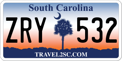 SC license plate ZRY532