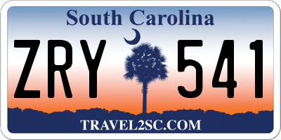 SC license plate ZRY541