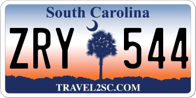 SC license plate ZRY544