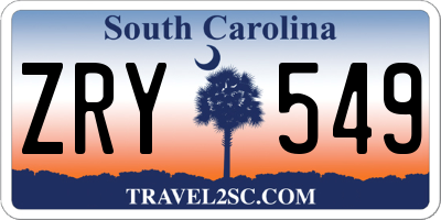 SC license plate ZRY549