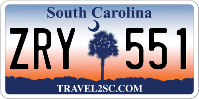 SC license plate ZRY551