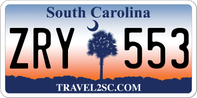 SC license plate ZRY553