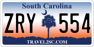 SC license plate ZRY554