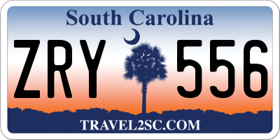 SC license plate ZRY556