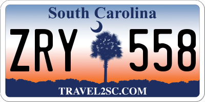 SC license plate ZRY558