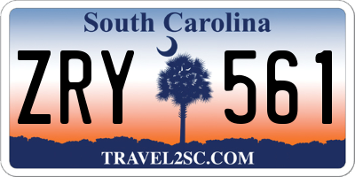 SC license plate ZRY561