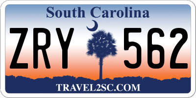 SC license plate ZRY562