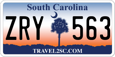 SC license plate ZRY563