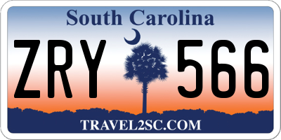 SC license plate ZRY566