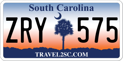 SC license plate ZRY575