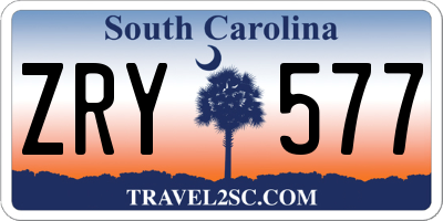SC license plate ZRY577