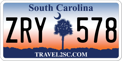 SC license plate ZRY578