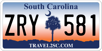 SC license plate ZRY581