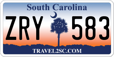 SC license plate ZRY583
