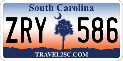 SC license plate ZRY586