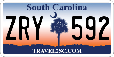 SC license plate ZRY592