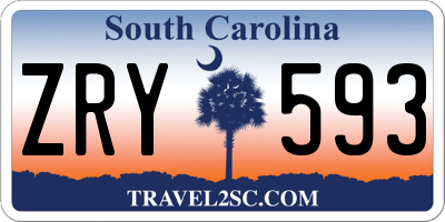 SC license plate ZRY593
