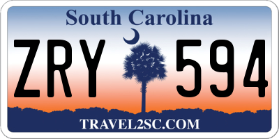 SC license plate ZRY594