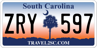 SC license plate ZRY597