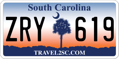 SC license plate ZRY619