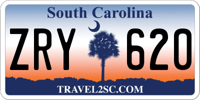 SC license plate ZRY620