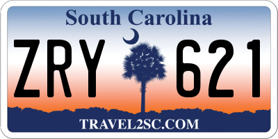 SC license plate ZRY621