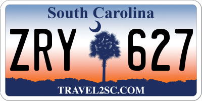 SC license plate ZRY627