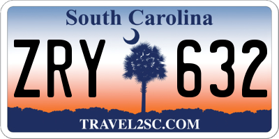 SC license plate ZRY632