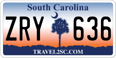 SC license plate ZRY636
