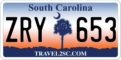 SC license plate ZRY653