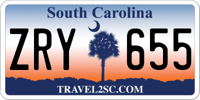 SC license plate ZRY655