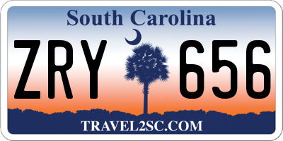 SC license plate ZRY656