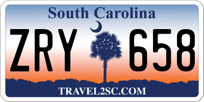 SC license plate ZRY658