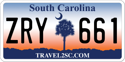 SC license plate ZRY661