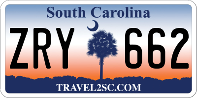 SC license plate ZRY662