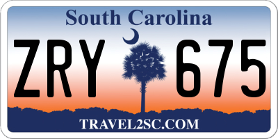 SC license plate ZRY675