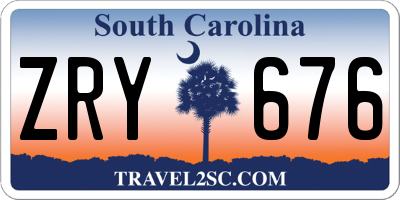 SC license plate ZRY676