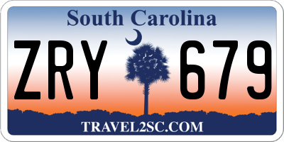 SC license plate ZRY679