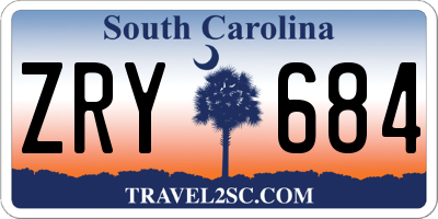 SC license plate ZRY684