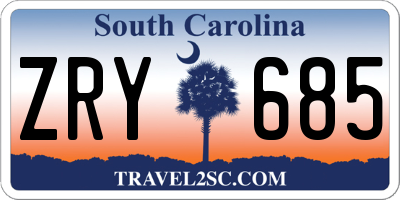 SC license plate ZRY685
