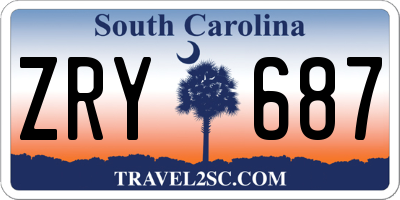 SC license plate ZRY687