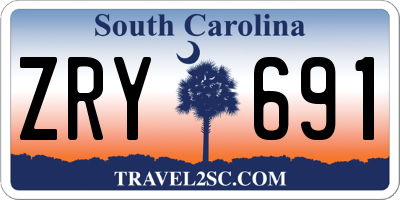 SC license plate ZRY691