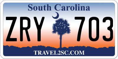 SC license plate ZRY703