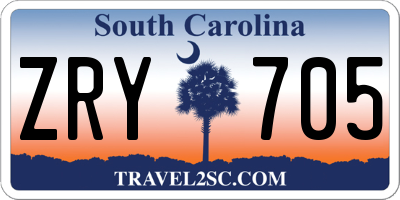 SC license plate ZRY705