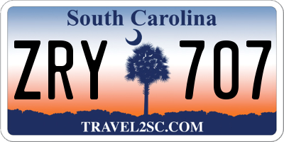 SC license plate ZRY707