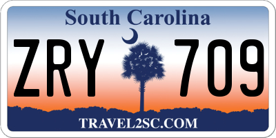 SC license plate ZRY709