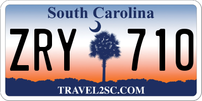 SC license plate ZRY710
